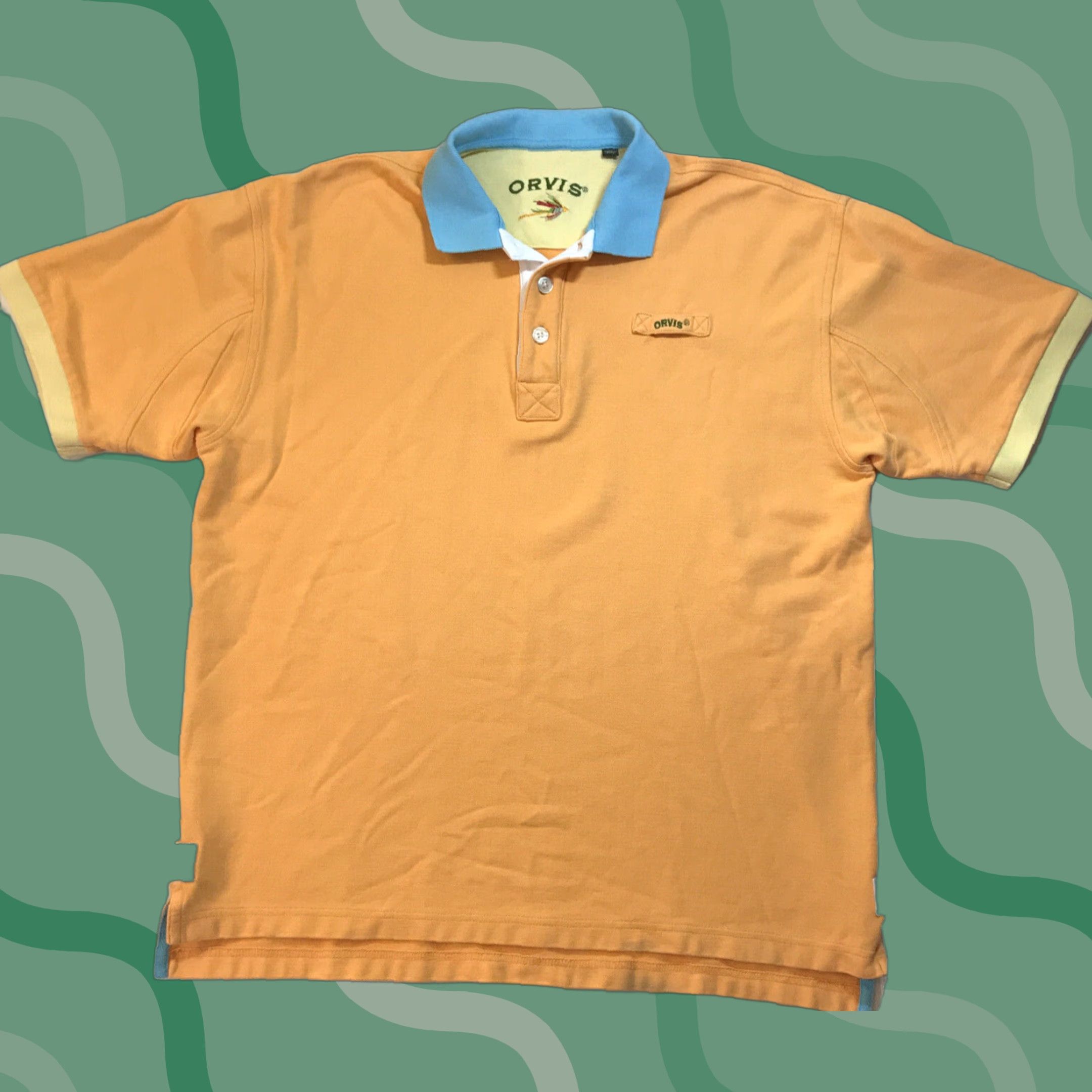 Orvis Orvis Fishing Polo Shirt Mens Large Multicolor Solid Short Sleeve Button Collar Outdoor Size US L / EU 52-54 / 3 - 1 Thumbnail