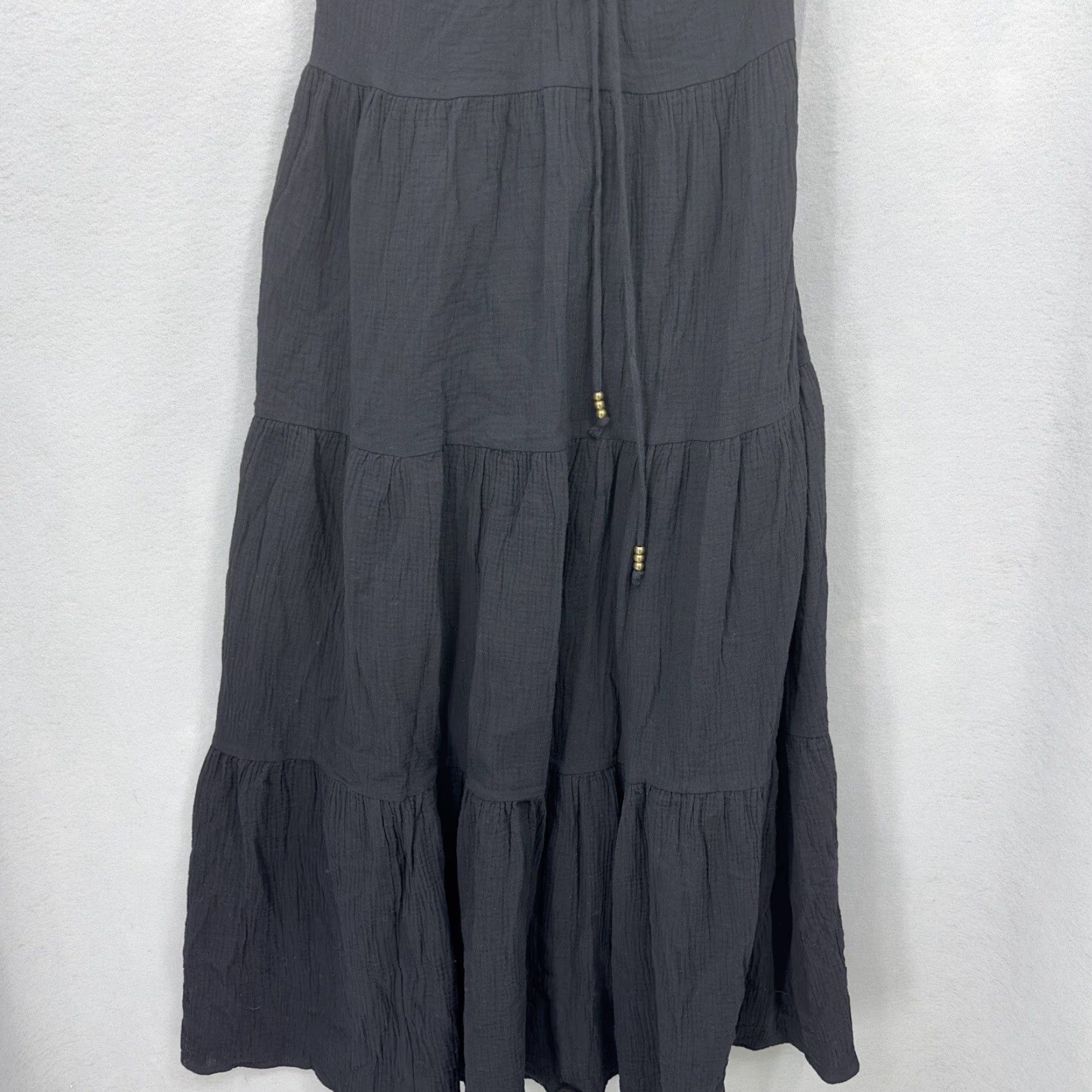 Vintage Charlie Holiday Dress Womens 4 Maxi Sundress Bohemian Black Layered Tiered Priscilla Size S / US 4 / IT 40 - 3 Thumbnail