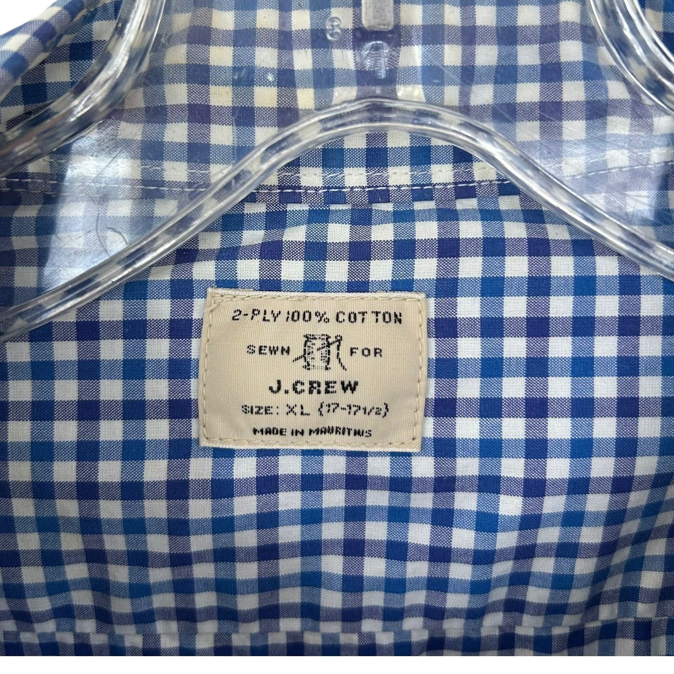 J.Crew J. Crew Blue White Plaid Long Sleeve Button Down Sz XL Size US XL / EU 56 / 4 - 2 Thumbnail