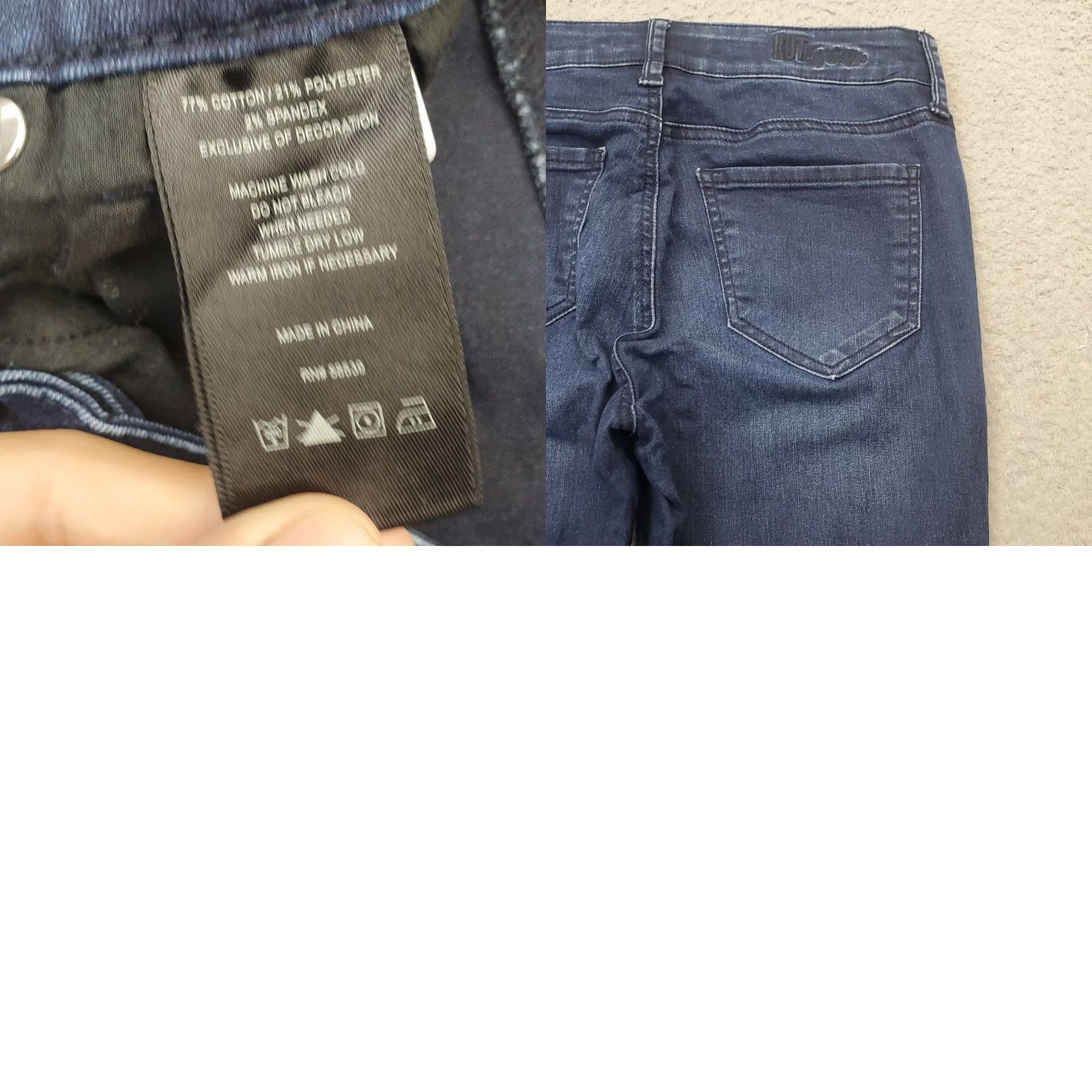 Vintage KUT from the Kloth Jeans Women Size 2 Blue Denim Stretch High Waisted Ankle Slit Jeans Size 26" / US 2 / IT 38 - 8 Thumbnail