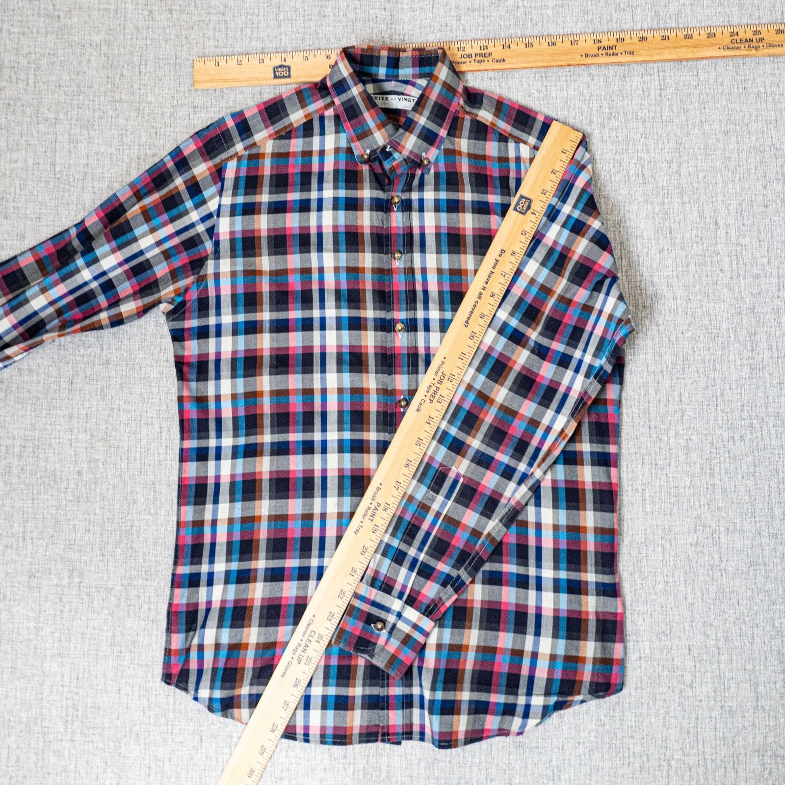 Seize sur Vingt Seize Sur Vingt Men's Button Down Shirt Multi color check Size US M / EU 48-50 / 2 - 7 Thumbnail