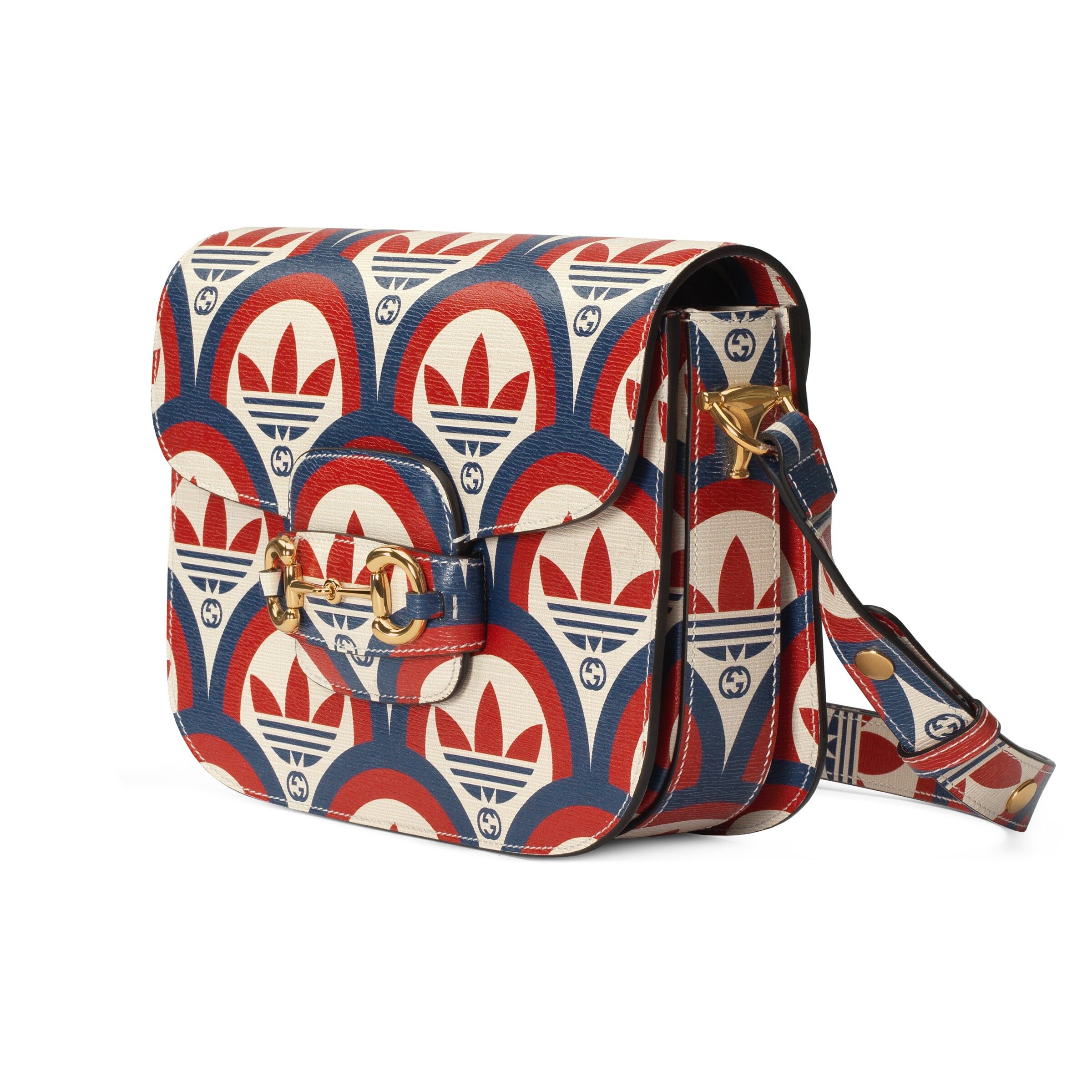 Gucci adidas Gucci Horsebit 1955 Shoulder Bag Blue Red Leather Size ONE SIZE - 2 Thumbnail