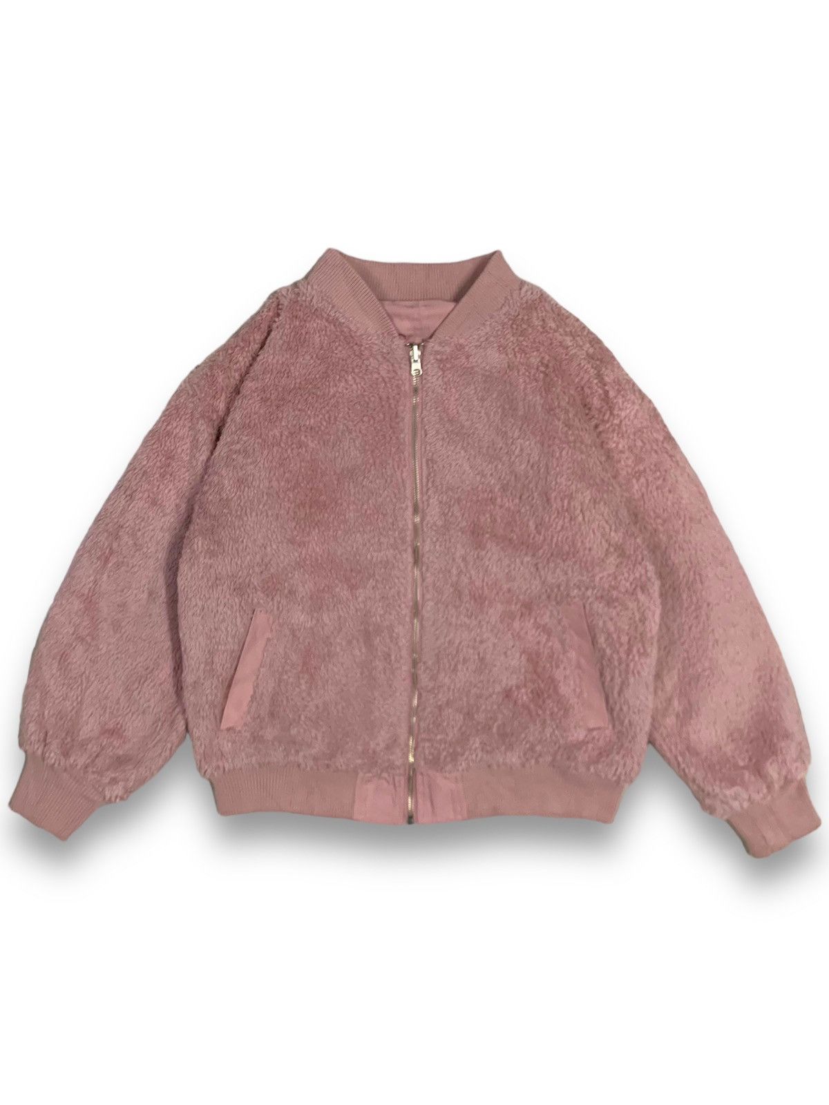 Hysteric Glamour Japanese Love Toxic Pink Reversible Fleece Bomber Jacket Size L / US 10 / IT 46 - 2 Thumbnail