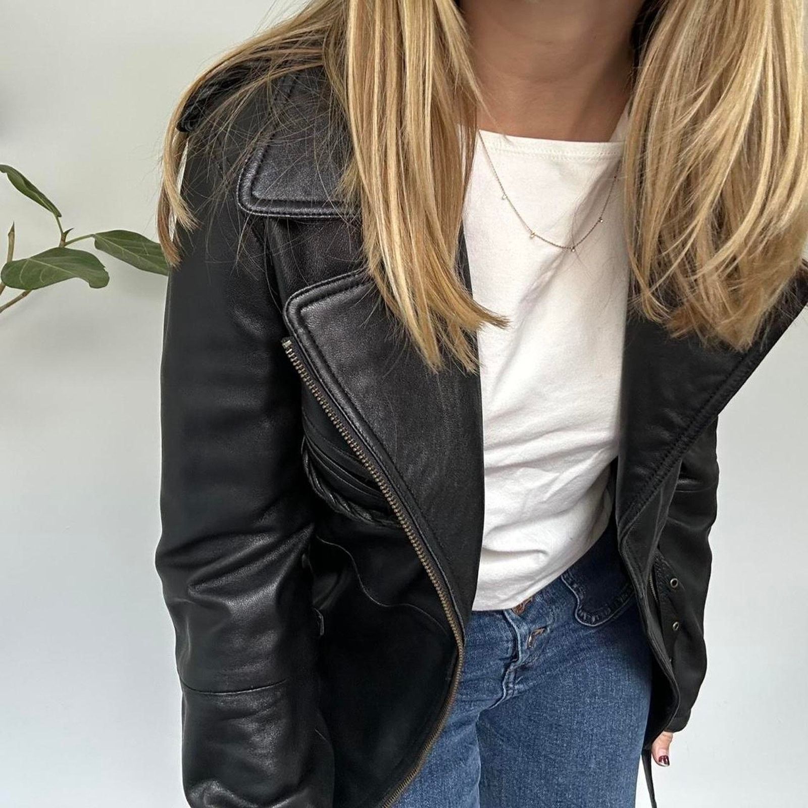 Other NWT Black Leather Moto Jacket (S) Size S / US 4 / IT 40 - 2 Thumbnail