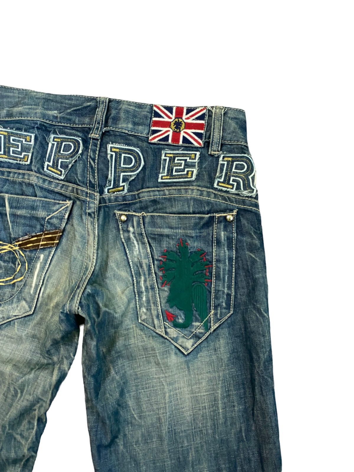 Japanese Brand Famous Fashion REDPEPPER Patches Clawmark Denim Size US 28 / EU 44 - 12 Thumbnail