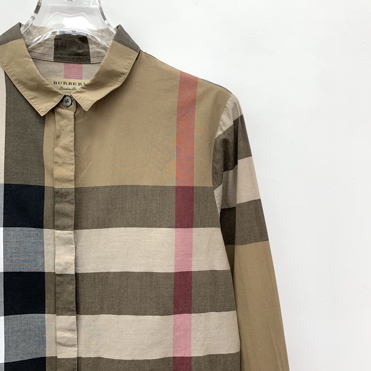 Burberry Burberry Classic Check Cotton Lapel Long Sleeve Shirt K26WX Size XS / US 0-2 / IT 36-38 - 3 Thumbnail