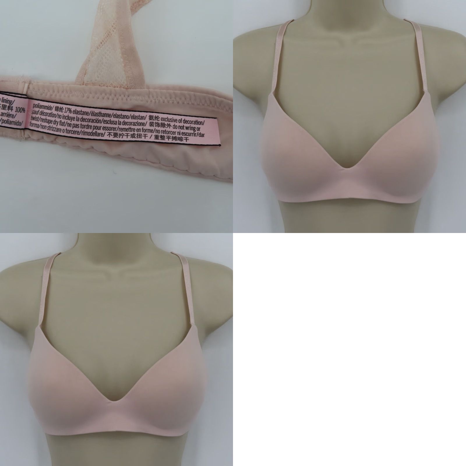 Victoria's Secret Victoria's Secret Bra 32B Wireless Lined Pink Back Lace Accent T-shirt Bra Womens 32B Size ONE SIZE - 10 Thumbnail