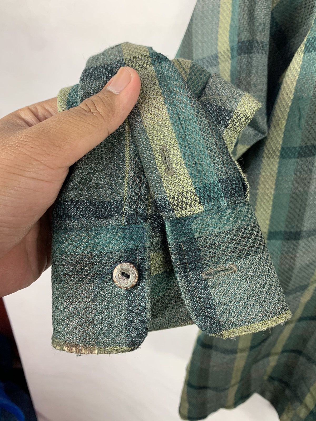 Yves Saint Laurent Steals! Vintage YSL Chemises Distressed Button Ups Shirt Size US M / EU 48-50 / 2 - 6 Thumbnail