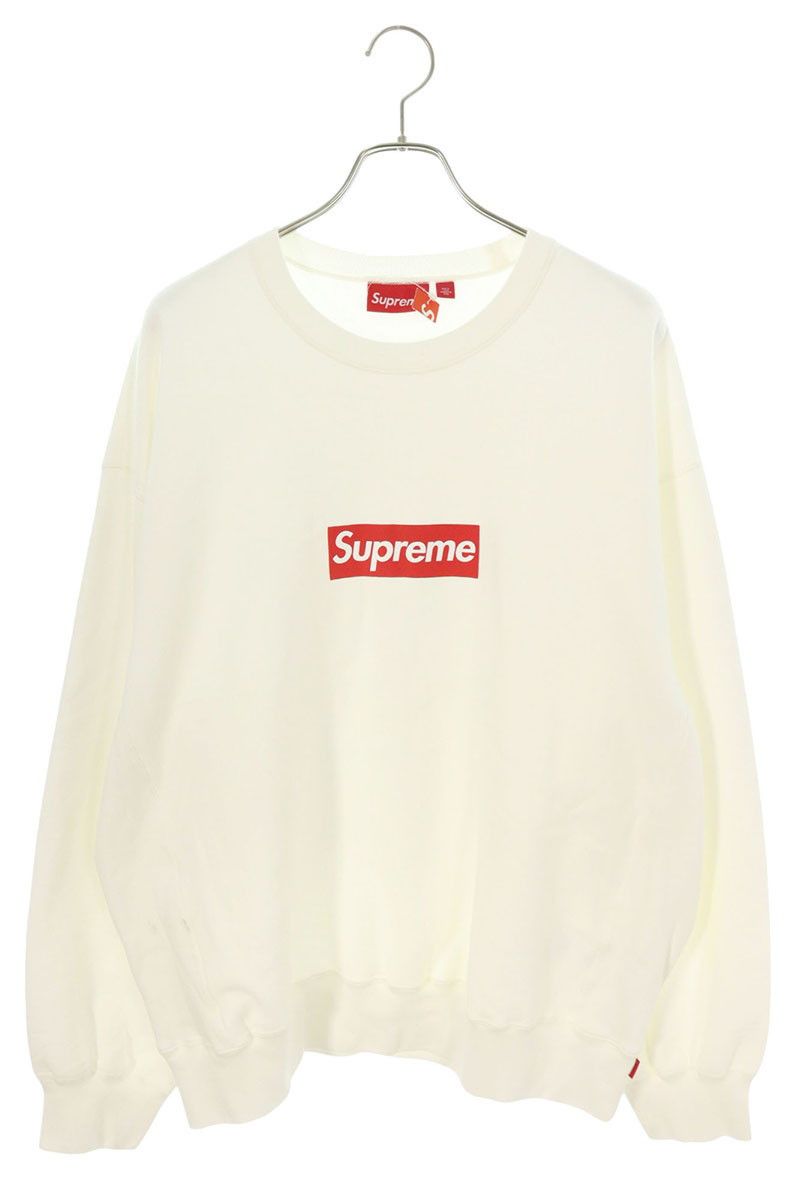 Supreme 25SS Washed Box Logo Crewneck Washed Logo Sweatshirt White