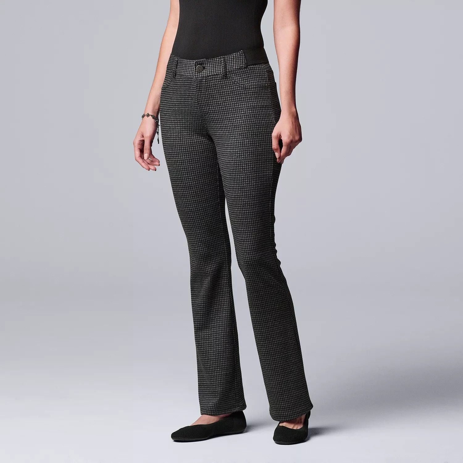 Alexander Wang Simply Vera Wang Black Pleated Wide Leg Bootcut Pants Size 34" / US 12 / IT 48 - 2 Thumbnail