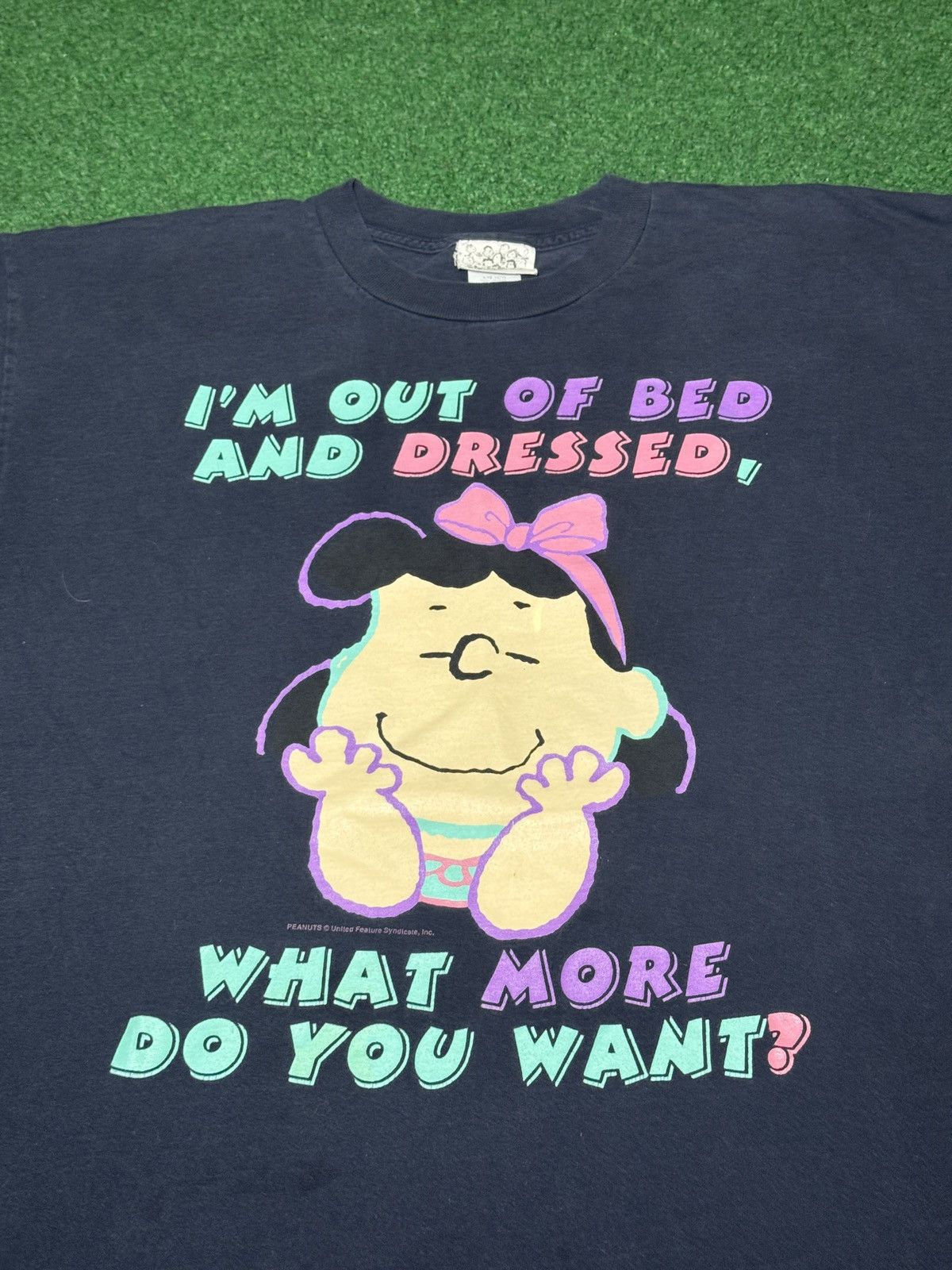 Peanuts Penauts Vintage Lucy Im Out Of Bed Boxy 26x31 90s T Shirt Size 3XL / US 20-22 - 2 Thumbnail