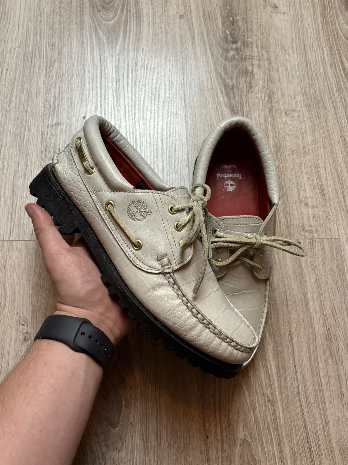 Supreme × Timberland Timberland x Supreme Boat shoes 'White Gator' Size US 9 / EU 42 - 1 Thumbnail