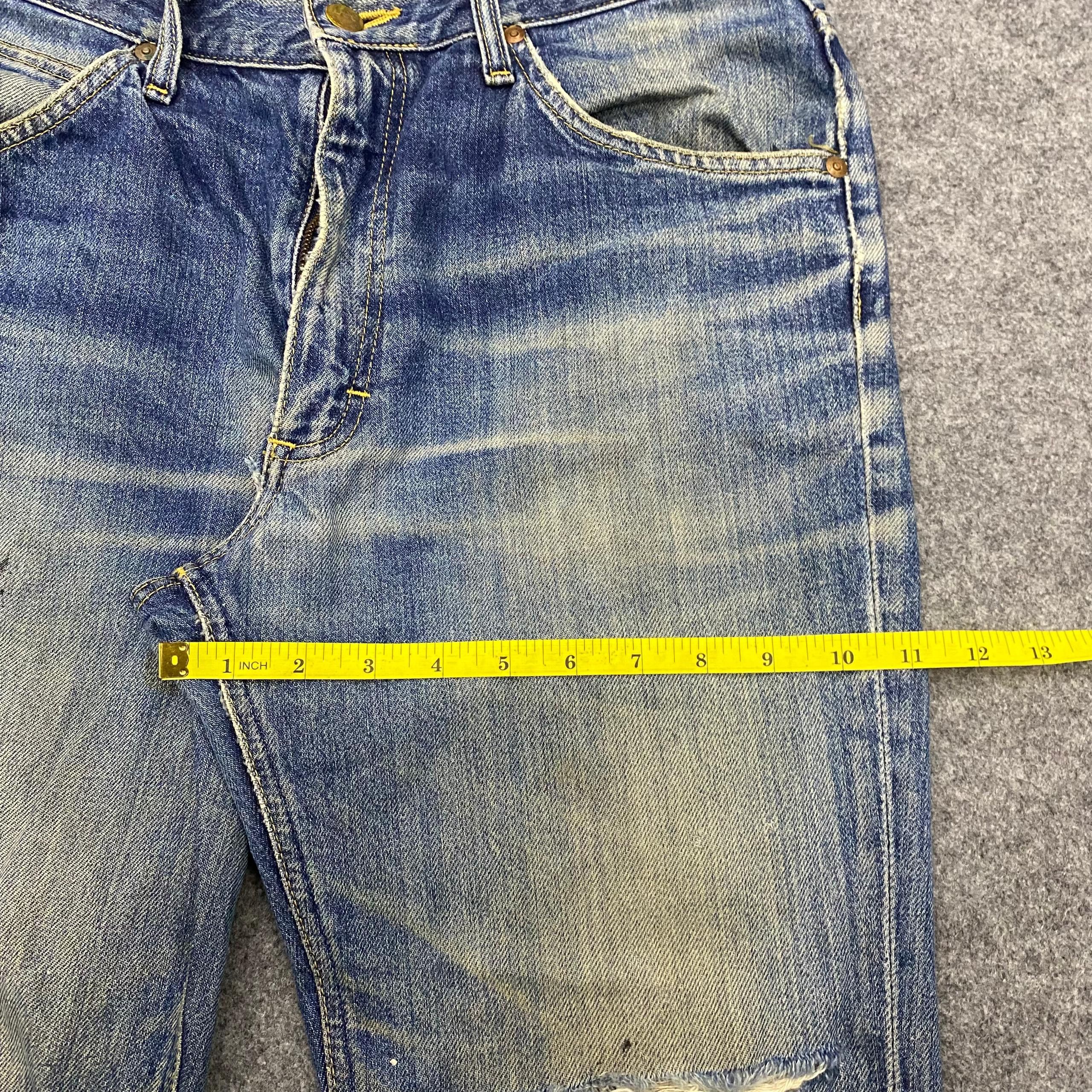 If Six Was Nine 💥Flare💥Vintage Lee Riders Distressed Denim Size US 32 / EU 48 - 6 Thumbnail