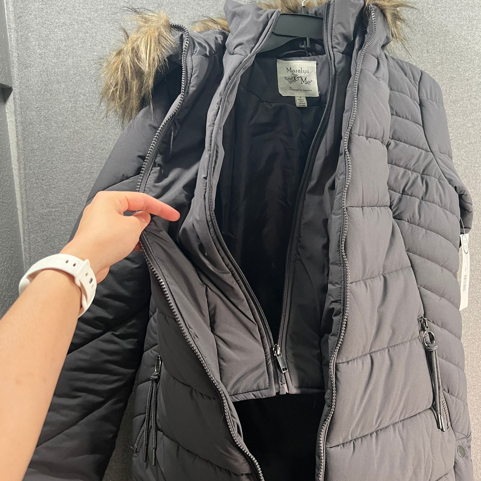 Other Maralyn & Me Women's Winter Outerwear Coat Gray Hood Size S Size S / US 4 / IT 40 - 14 Thumbnail