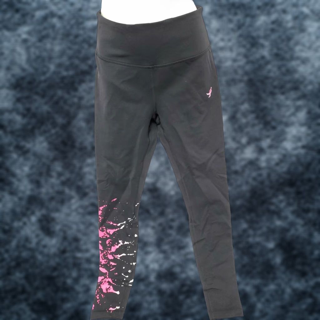 New Balance Womens New Balance High Rise Print Tight Black Pink PGL RWP73144 NB Dry Activewear Leggings Size S Womens Size 28" / US 6 / IT 42 - 1 Thumbnail