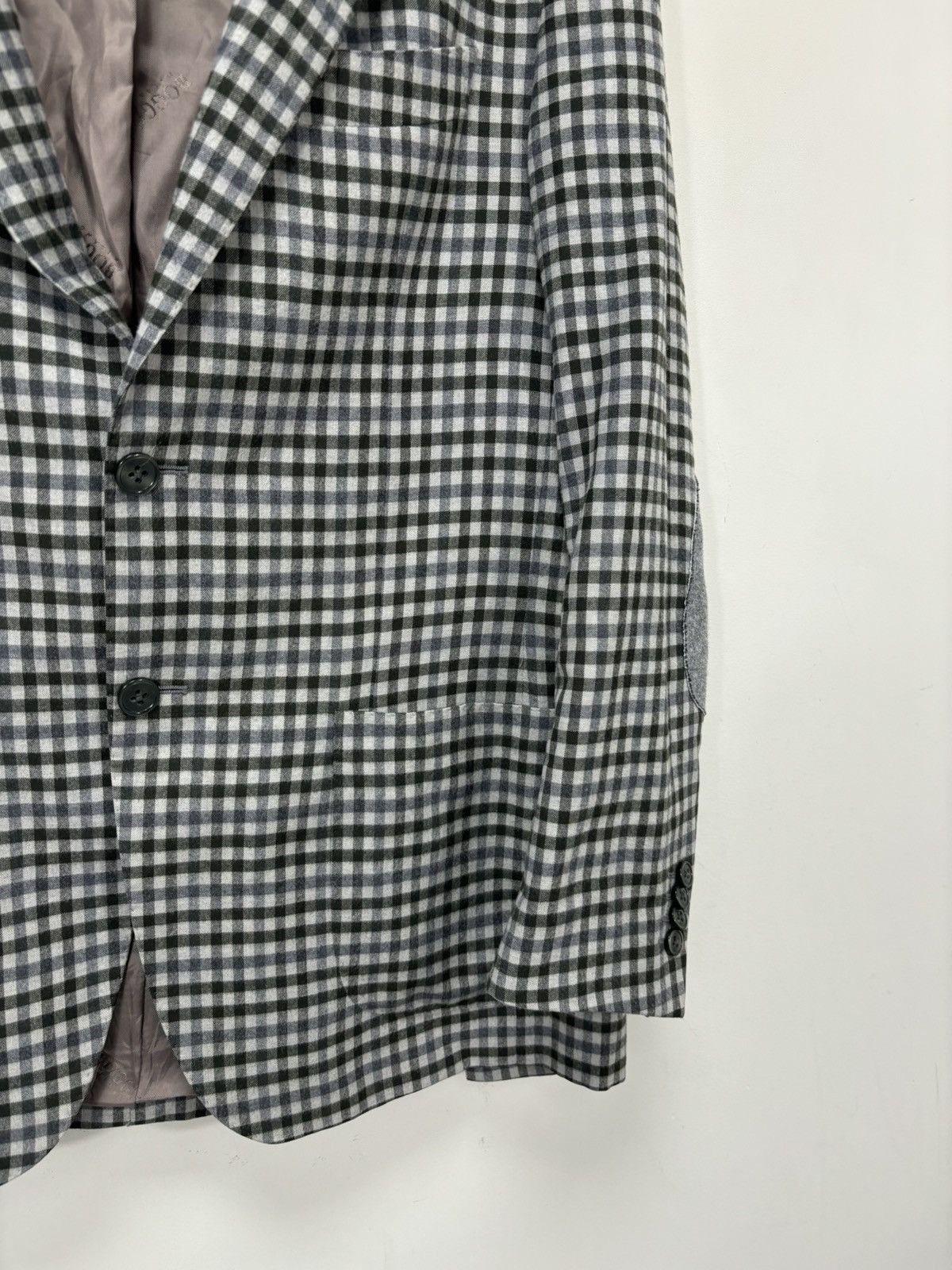 Boggi Boggi Milano Checkered 2-Buttons Wool Silk Blazer Jacket Size 40R - 6 Thumbnail