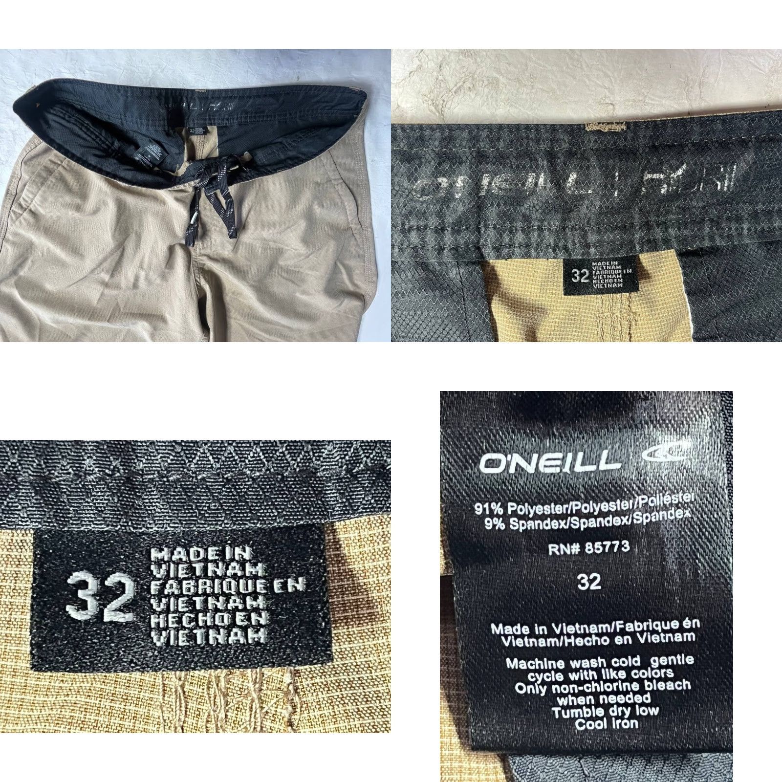 O'Neill O'Neill Mens Chino Shorts Flat Front Brown 32 Lightweight Regular Waist 32 Belt Loops Pocket Knit Cotton Polyester 10in Inseam Casual Shirt/Hoodie Size US 32 / EU 48 - 8 Thumbnail