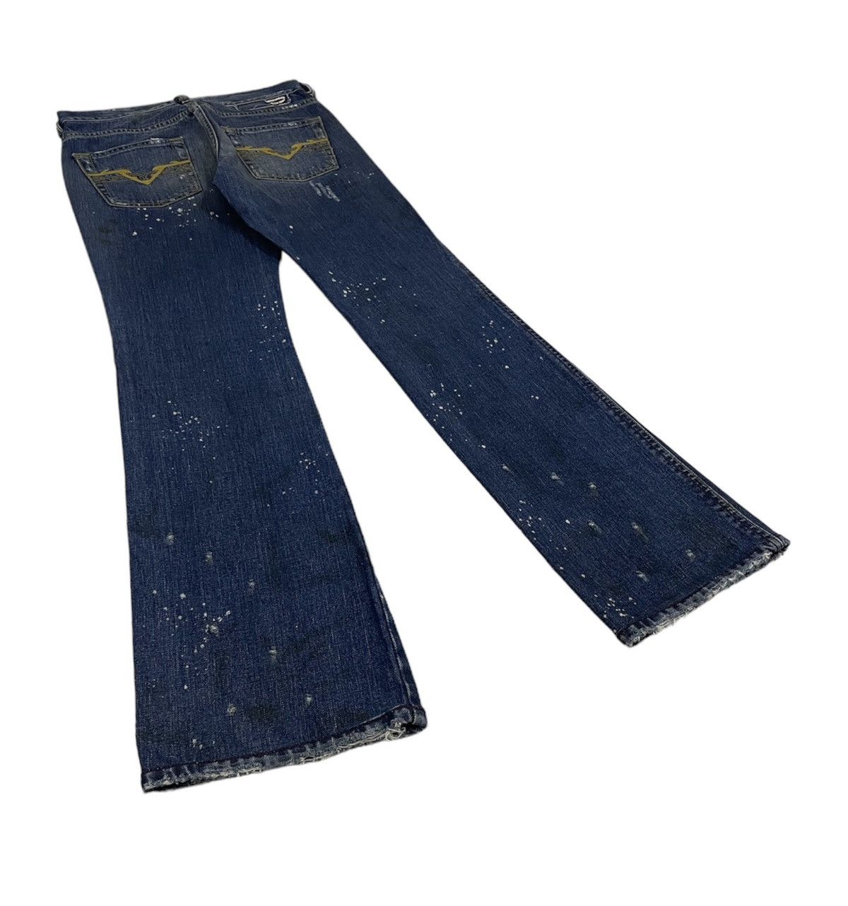 Diesel × Diesel Black Gold Vintage Diesel Paint Splatter Flare Jeans ...
