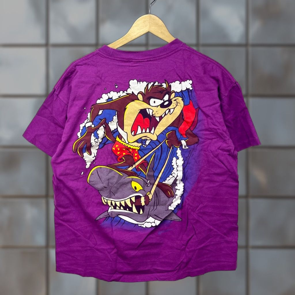 Vintage VINTAGE 90s Taz Looney Tunes Single Stitch Shark T-Shirt Large Size US L / EU 52-54 / 3 - 1 Thumbnail