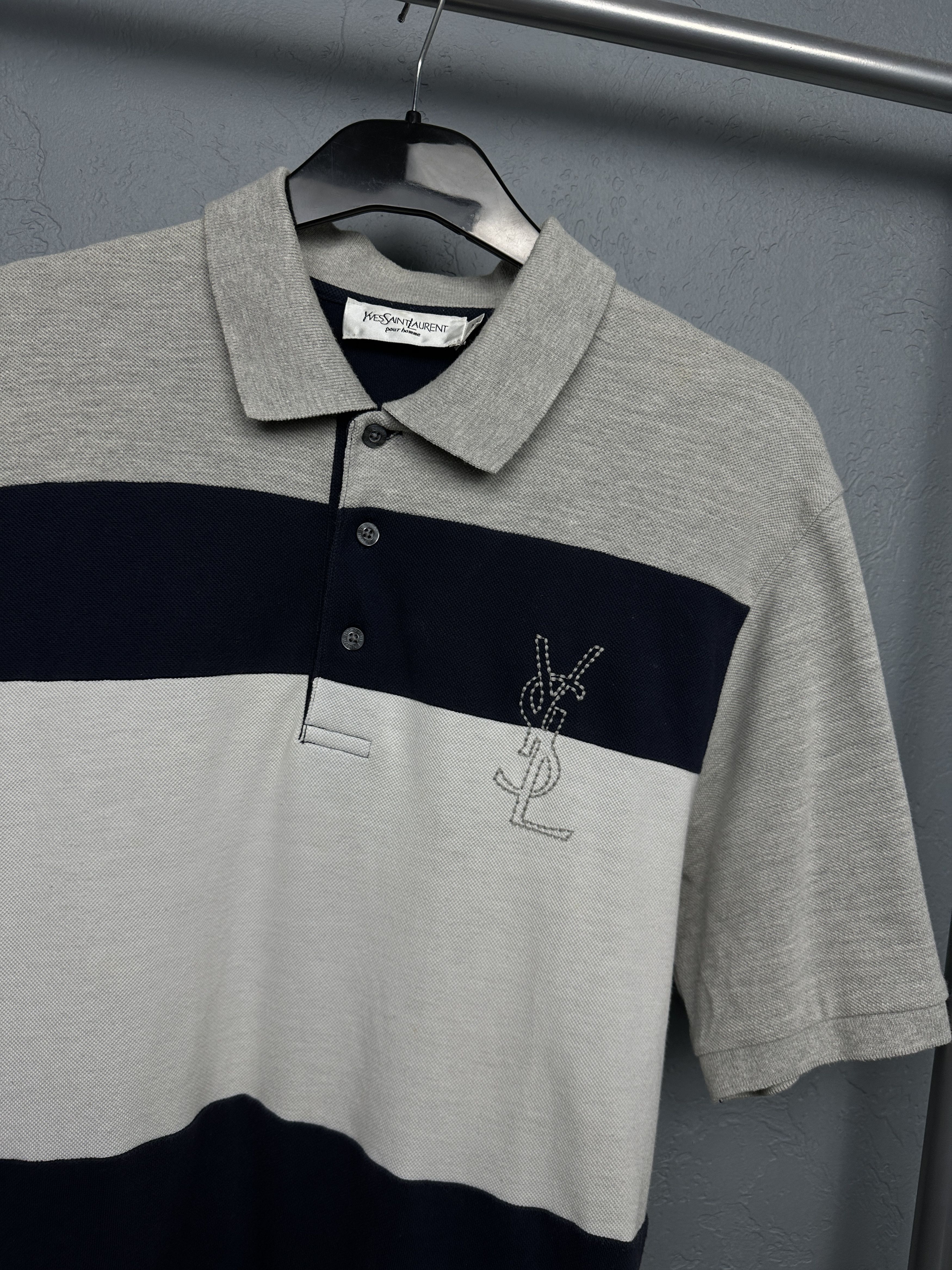 Yves Saint Laurent Yves Saint Laurent YSL Mens Big Logo Polo Shirt Size US M / EU 48-50 / 2 - 2 Thumbnail
