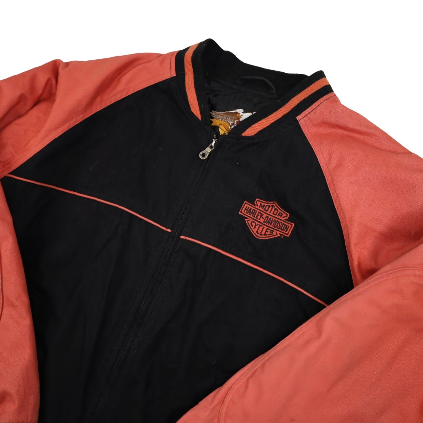 Harley Davidson VINTAGE Harley-Davidson Mens XL Spellout Quilted Bomber Jacket Black Size US XL / EU 56 / 4 - 3 Thumbnail