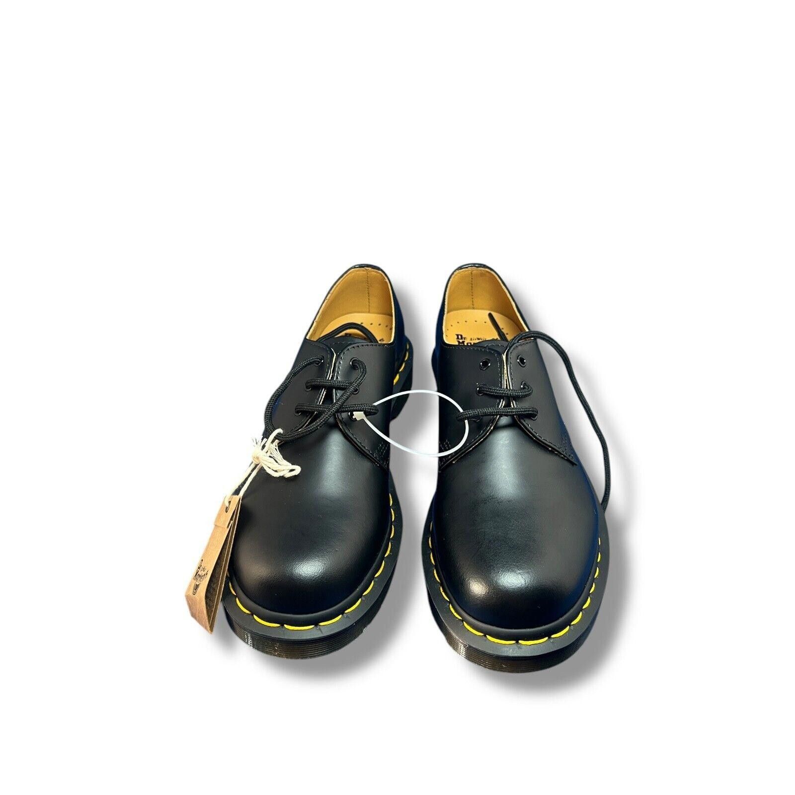 Dr. Martens Dr. Martens 1461 Smooth Leather Oxford Shoes Black Yellow Size US 8 / IT 38 - 2 Thumbnail