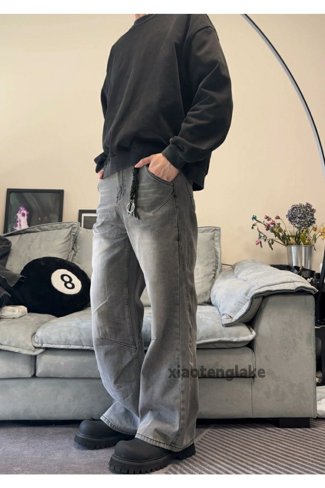 Jean × Vintage washed faded cleanfit yuppie loose baggy flared jeans Size US 28 / EU 44 - 1 Thumbnail