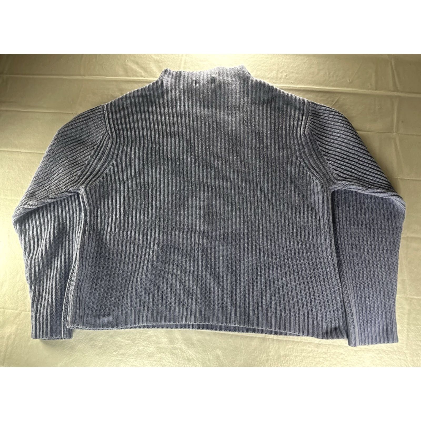 Evan Picone Evan Picone Sweater Womens XL Blue Rib Knit Mock Neck Pullover Cotton Knit Pullover Size XL / US 12-14 / IT 48-50 - 2 Thumbnail