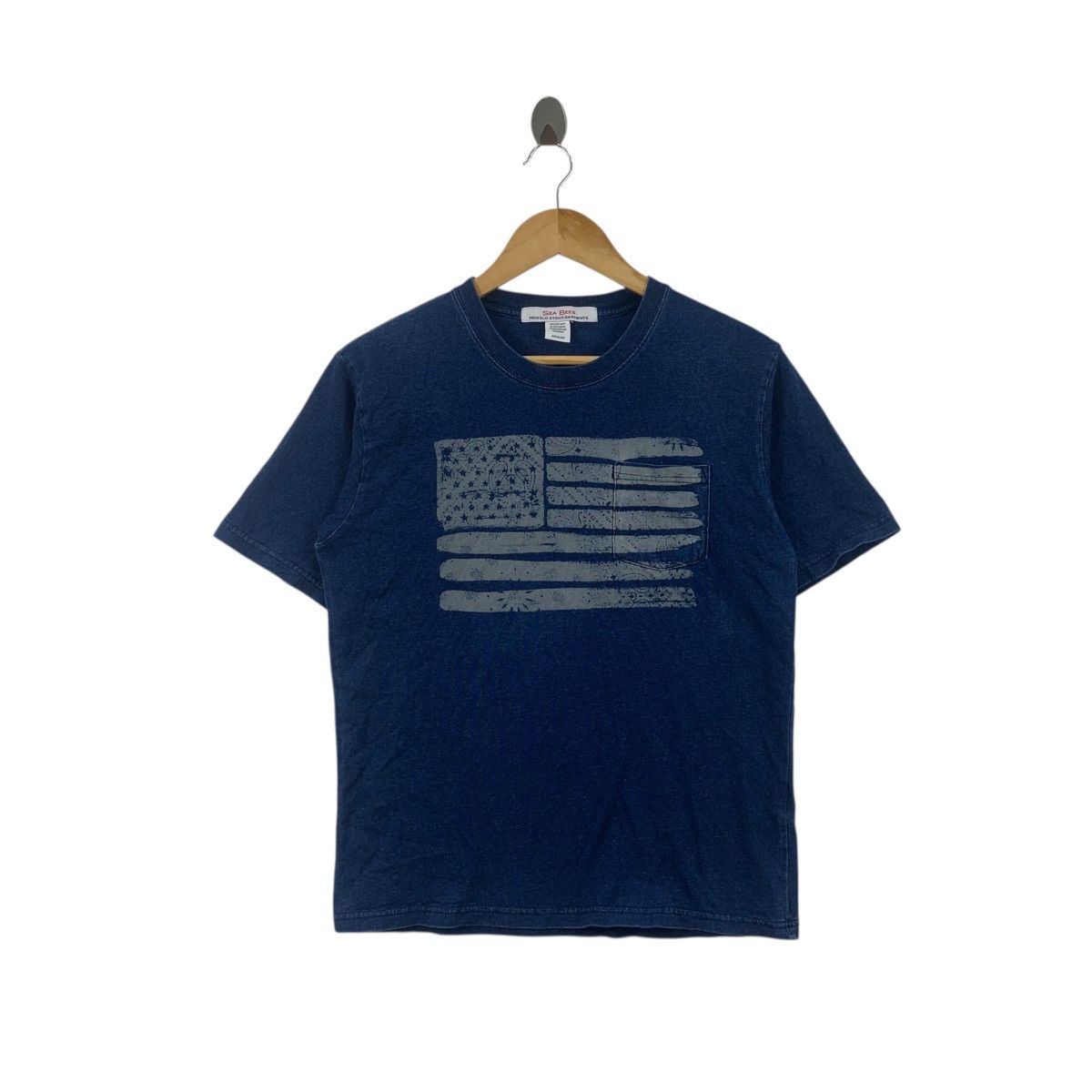 Other SEA BEES Paisley Flag Graphic Pop Art Blue Tee Shirt Top Size M / US 6-8 / IT 42-44 - 1 Thumbnail