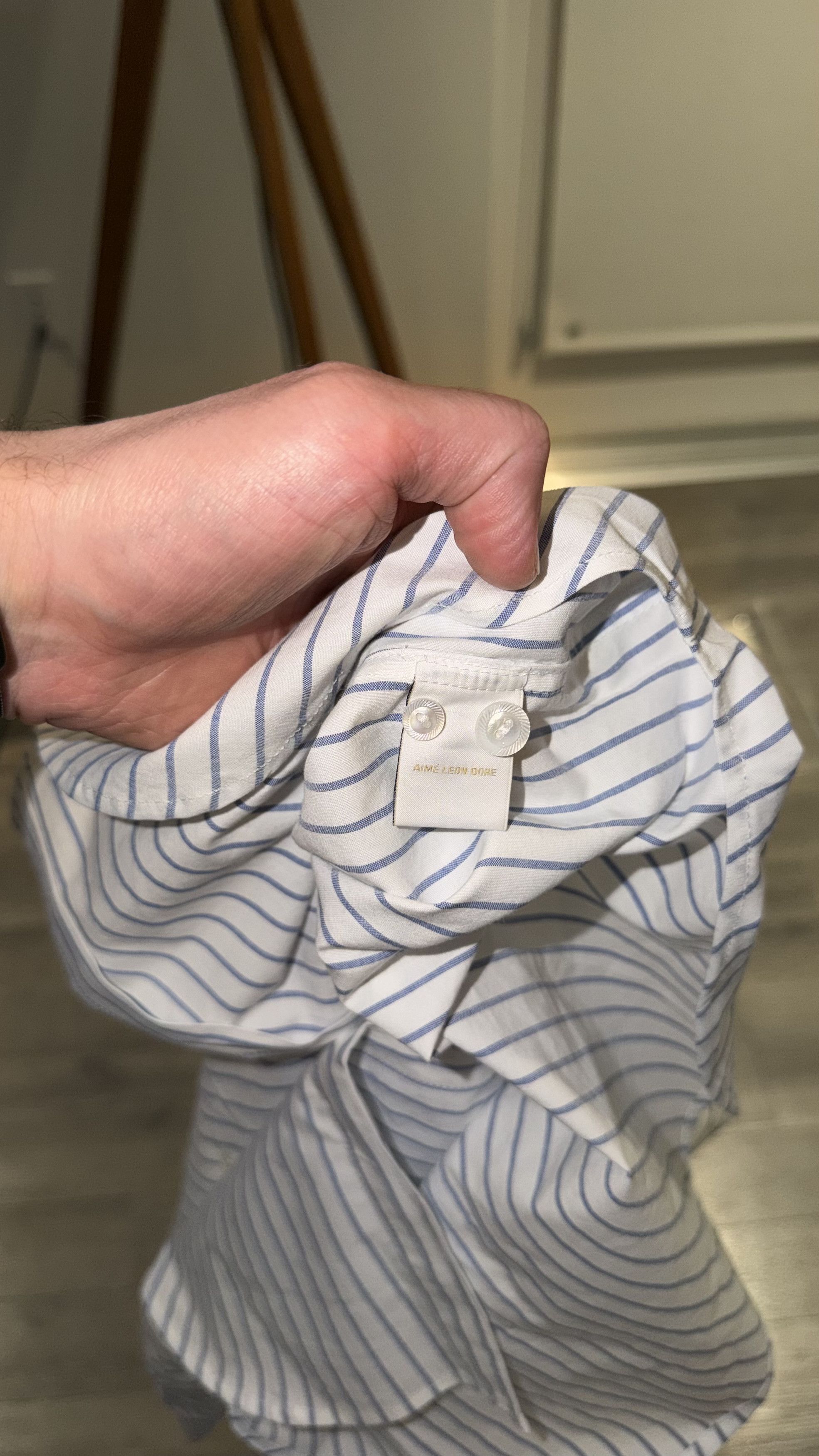 Aime Leon Dore ALD LS Blue Stripe Poplin Shirt Size US XS / EU 42 / 0 - 7 Thumbnail