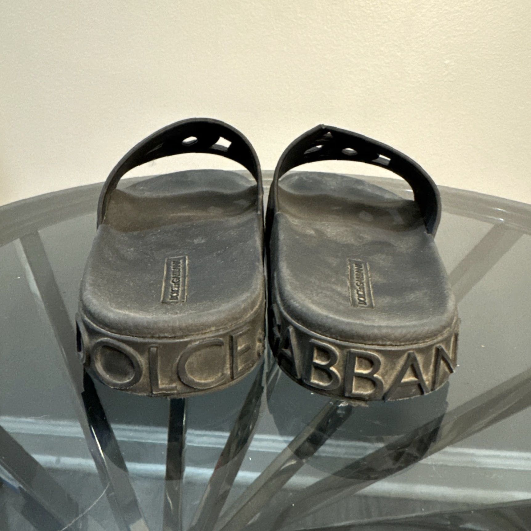 Dolce & Gabbana Dolce&Gabbana D&G Logo Black Rubber Pool Slides Women’s Size 38 US ~7 Slip-On Sandal Shoes Size US 7 / IT 37 - 6 Thumbnail