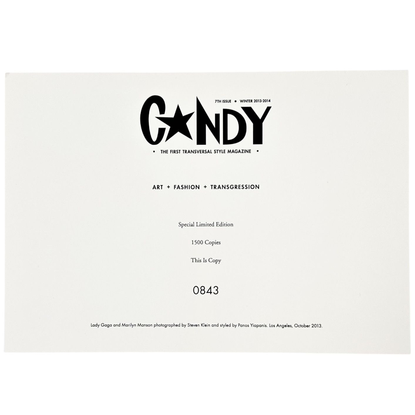 Other Lady Gaga RARE 1 of 1,500 Limited Edition Candy Magazine Size ONE SIZE - 3 Thumbnail