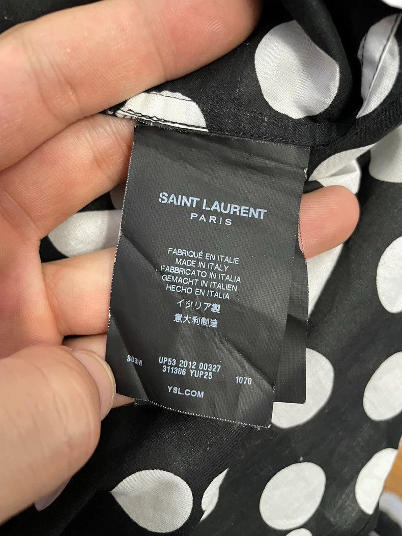 Saint Laurent Paris Saint Laurent Paris Saint Laurent Polka Dot Long Sleeve Sh Size US M / EU 48-50 / 2 - 5 Thumbnail