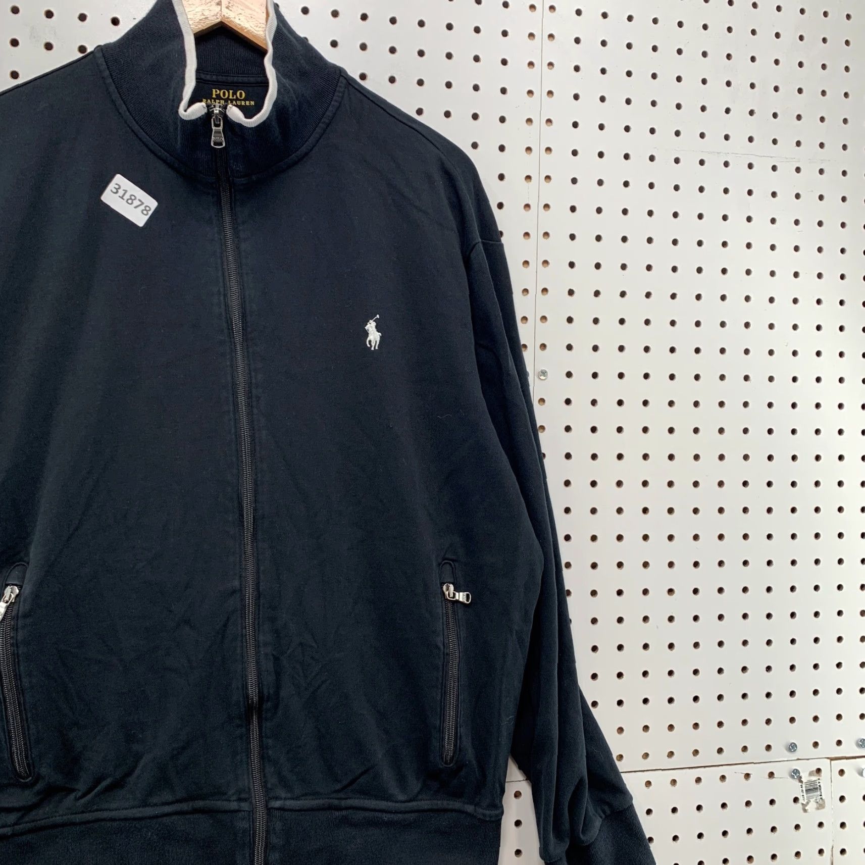 Polo Ralph Lauren Polo Ralph Lauren Track Jacket Mens Large Black White Pony Zip Preppy Size US L / EU 52-54 / 3 - 4 Thumbnail
