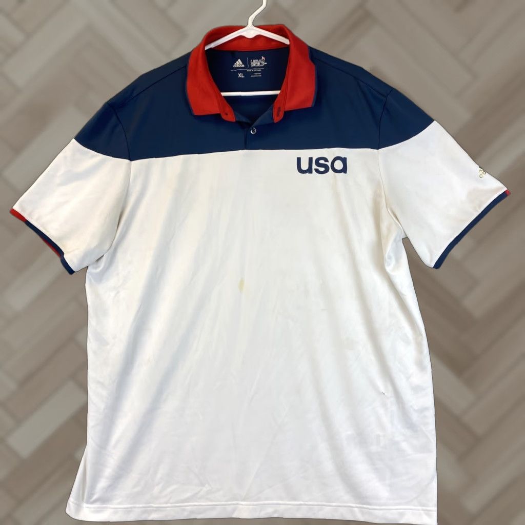 Nike Nike Team USA Polo Shirt Polo Adidas Mens XL Red Short Sleeve Cotton Multicolor /70-16 Size US XL / EU 56 / 4 - 1 Thumbnail