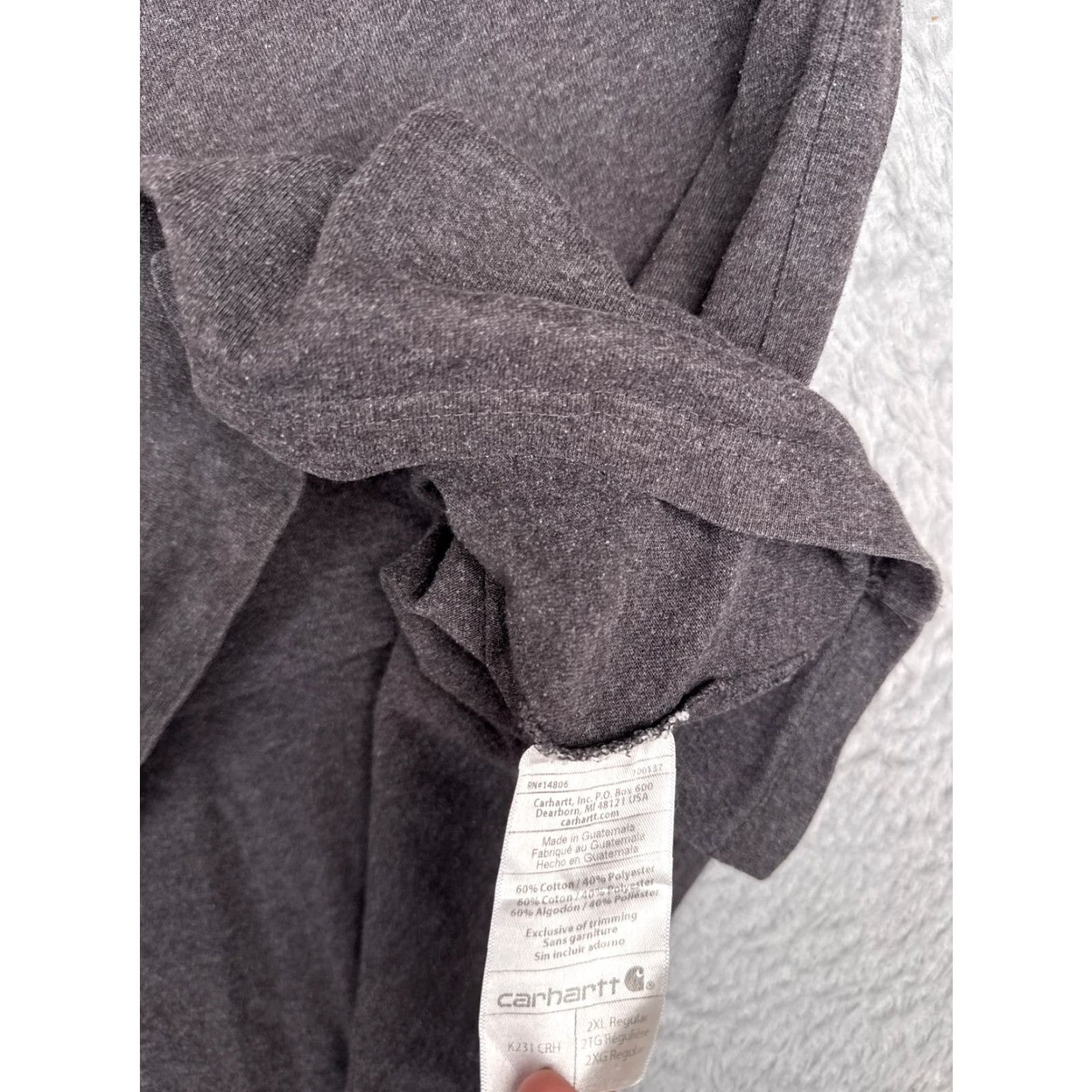 Carhartt Carhartt Shirt Men 2XL Gray Long Sleeve Crew Neck Cotton Blend Workwear Size US XXL / EU 58 / 5 - 7 Thumbnail