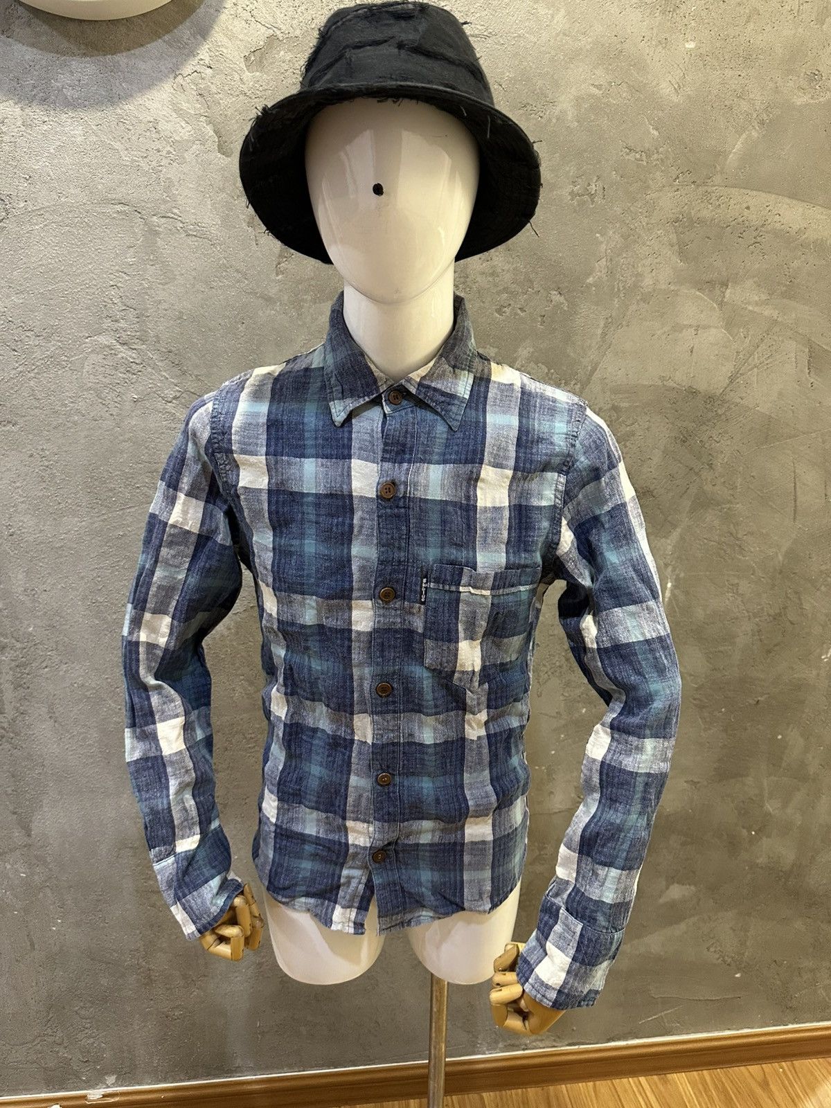 Blue Blue Japan Blue Blue Japan Indigo Dyed Flannel Button Up Shirt Size US M / EU 48-50 / 2 - 3 Thumbnail