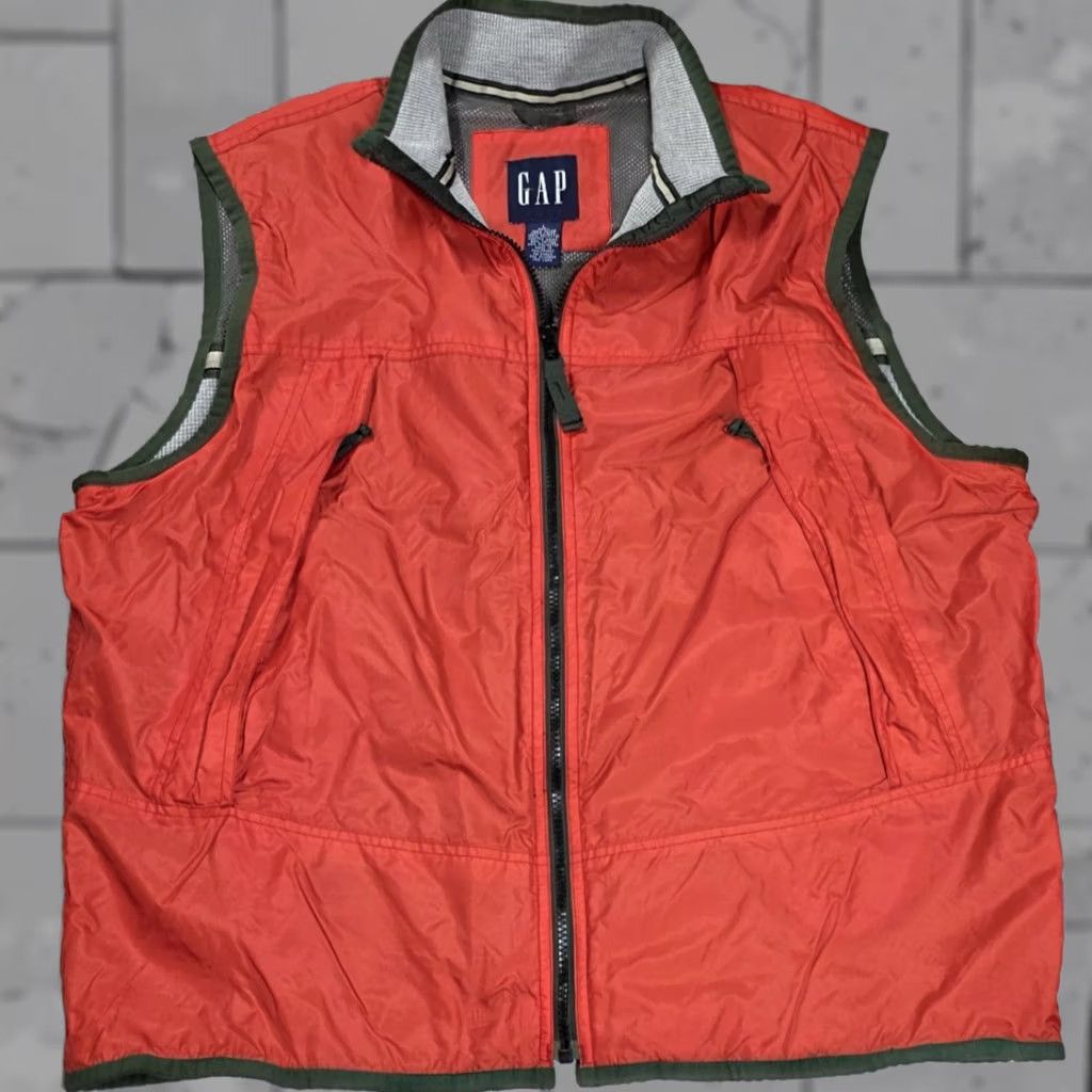 Gap VINTAGE Gap Jacket Men L Orange Thermal Lined Full Zip Nylon Safari Anorak Zip Pockets Logo 90s Outdoor Clothing Mens Size US L / EU 52-54 / 3 - 1 Thumbnail
