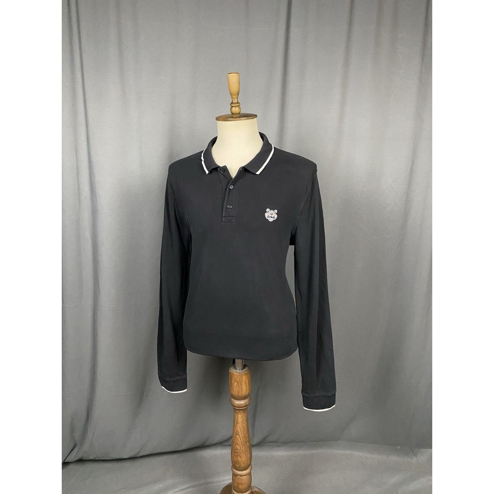 Kenzo Kenzo Small Logo Men's Black Polo Sweater Size XL Size US XL / EU 56 / 4 - 4 Thumbnail
