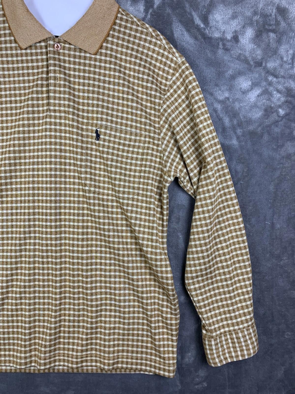 Polo Ralph Lauren Vintage 90's Polo Ralph Lauren Mens Brown Gingham POLO (271) Size US L / EU 52-54 / 3 - 5 Thumbnail
