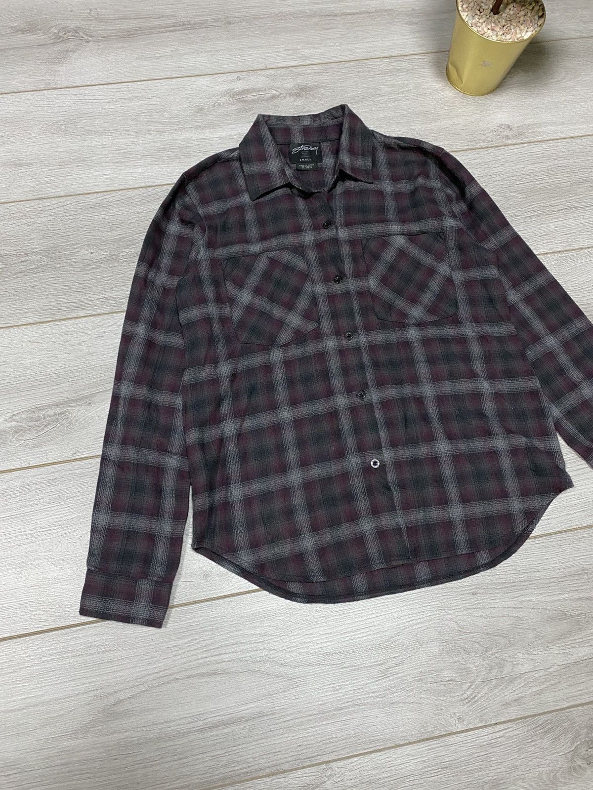 Stussy Stussy flannel big logo SS vintage check shirt Size US S / EU 44-46 / 1 - 4 Thumbnail