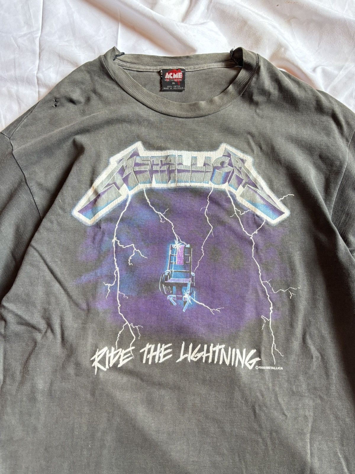 Band Tees Vintage 80s Metallica Ride The Lightning Band Tee Size US XL / EU 56 / 4 - 1 Thumbnail