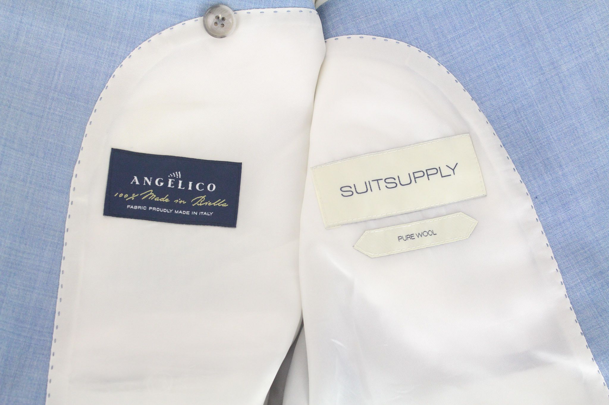 Suitsupply LAZIO UK36R Light Blue Wool Suit 67346 Size 36R - 10 Thumbnail