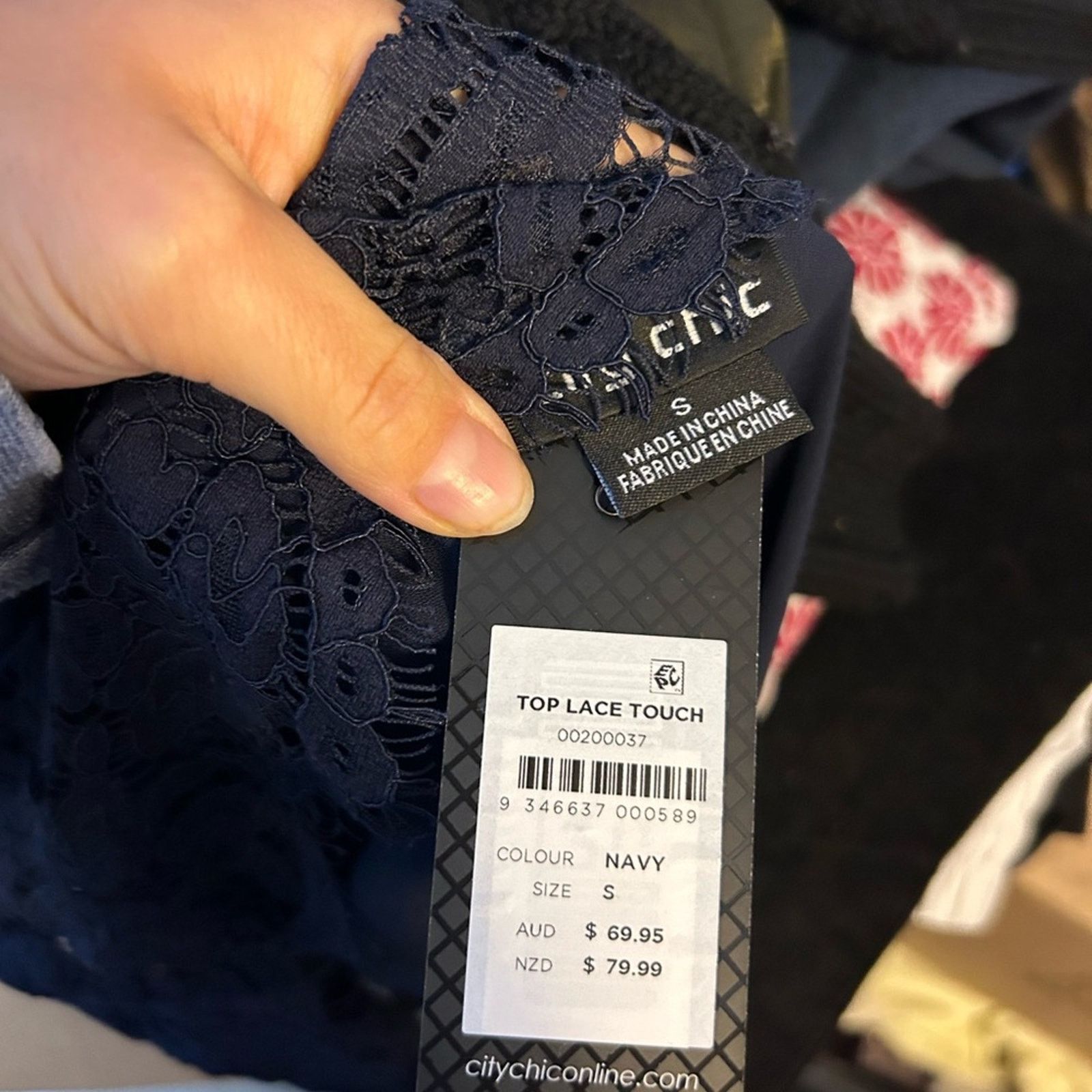 Other Nwt City Chic Elegant Navy Lace Blouse Size XXL / US 16-18 / IT 52-54 - 3 Thumbnail