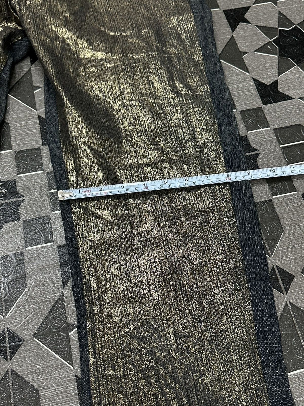 Japanese Brand A.m.g.e Made in Japan Gold Platted Denim Pant Size US 31 - 9 Thumbnail