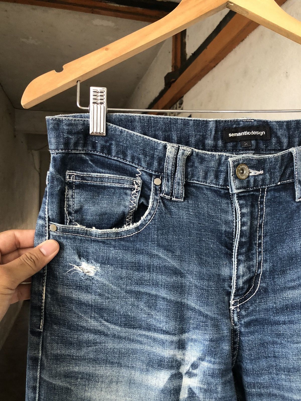 If Six Was Nine Semantic Design Flare Distressed Jeans Like Balmain Size US 30 / EU 46 - 8 Thumbnail