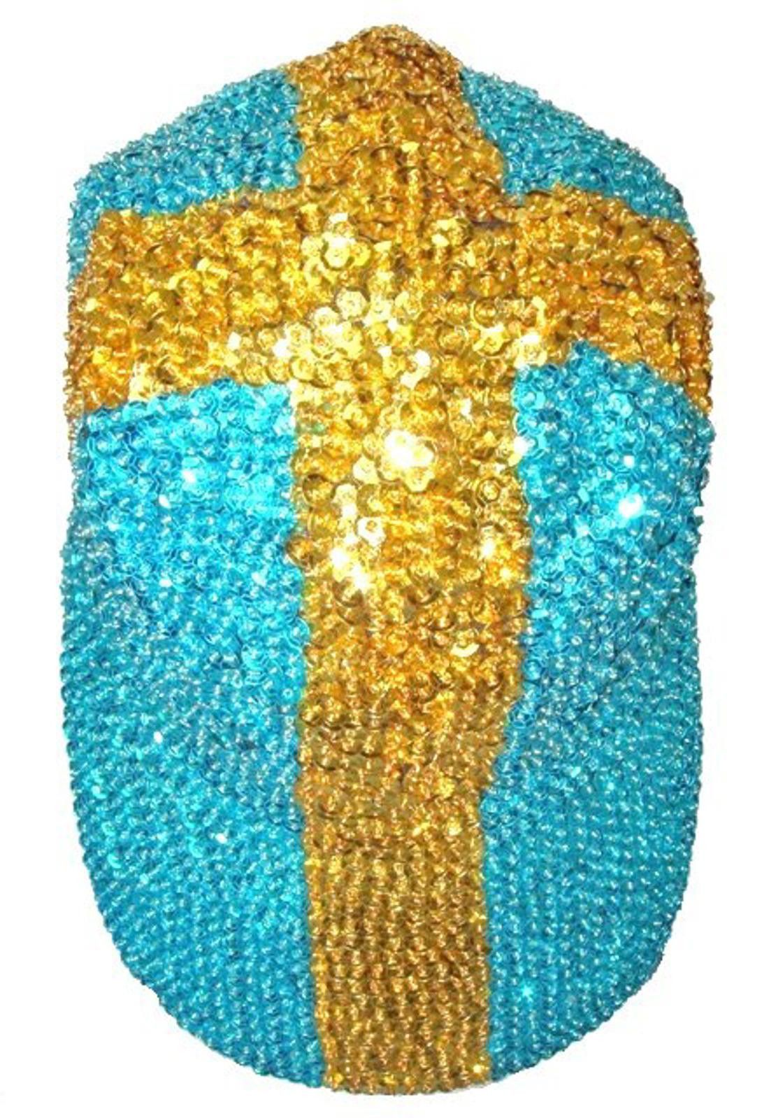 Designer Sequin Baseball Cap Sweden Flag Size ONE SIZE - 1 Preview