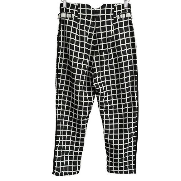 Designer Kaelen NYC Black White Grid Pattern Cropped Pants - 4 Size 27" / US 4 / IT 40 - 12 Thumbnail