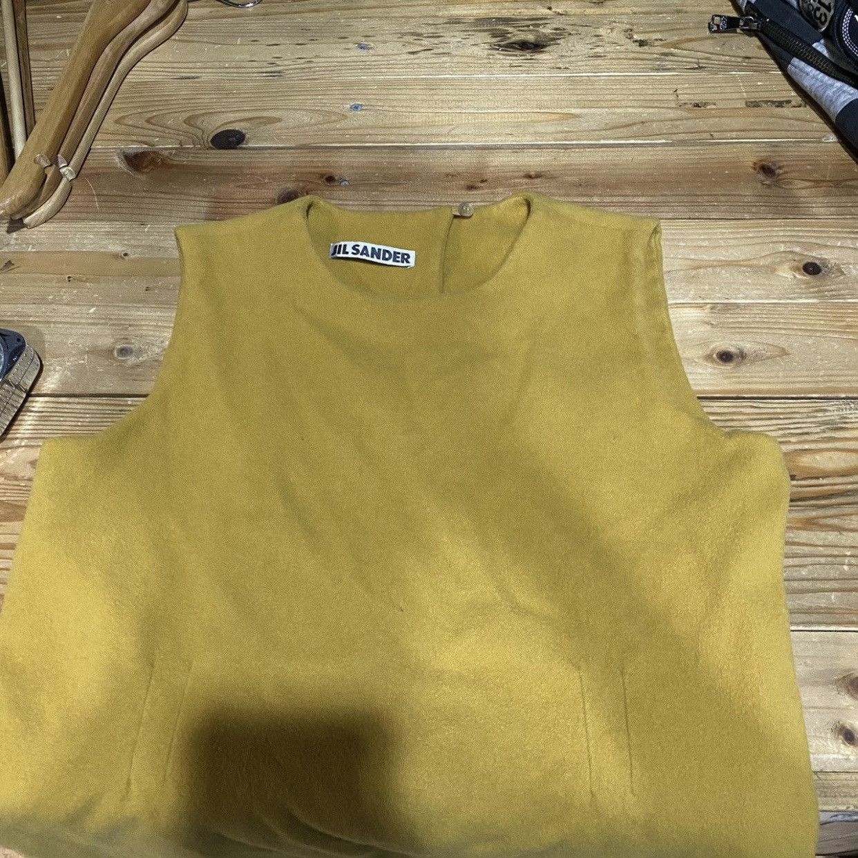 Jil Sander Vintage Jil Sander Minimalist Yellow Wool Dress Size S / US 4 / IT 40 - 8 Thumbnail