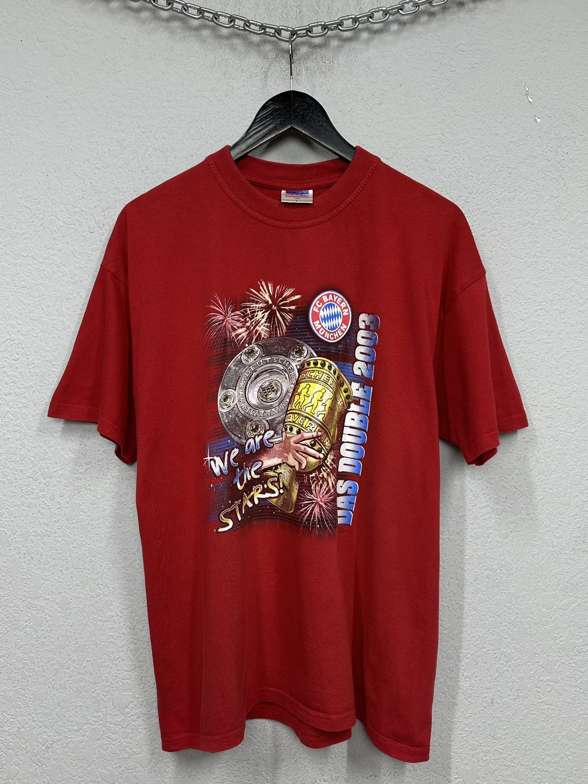 Adidas Vintage 2003 Bayern Munich Graphic Tee Jersey Size US L / EU 52-54 / 3 - 3 Thumbnail